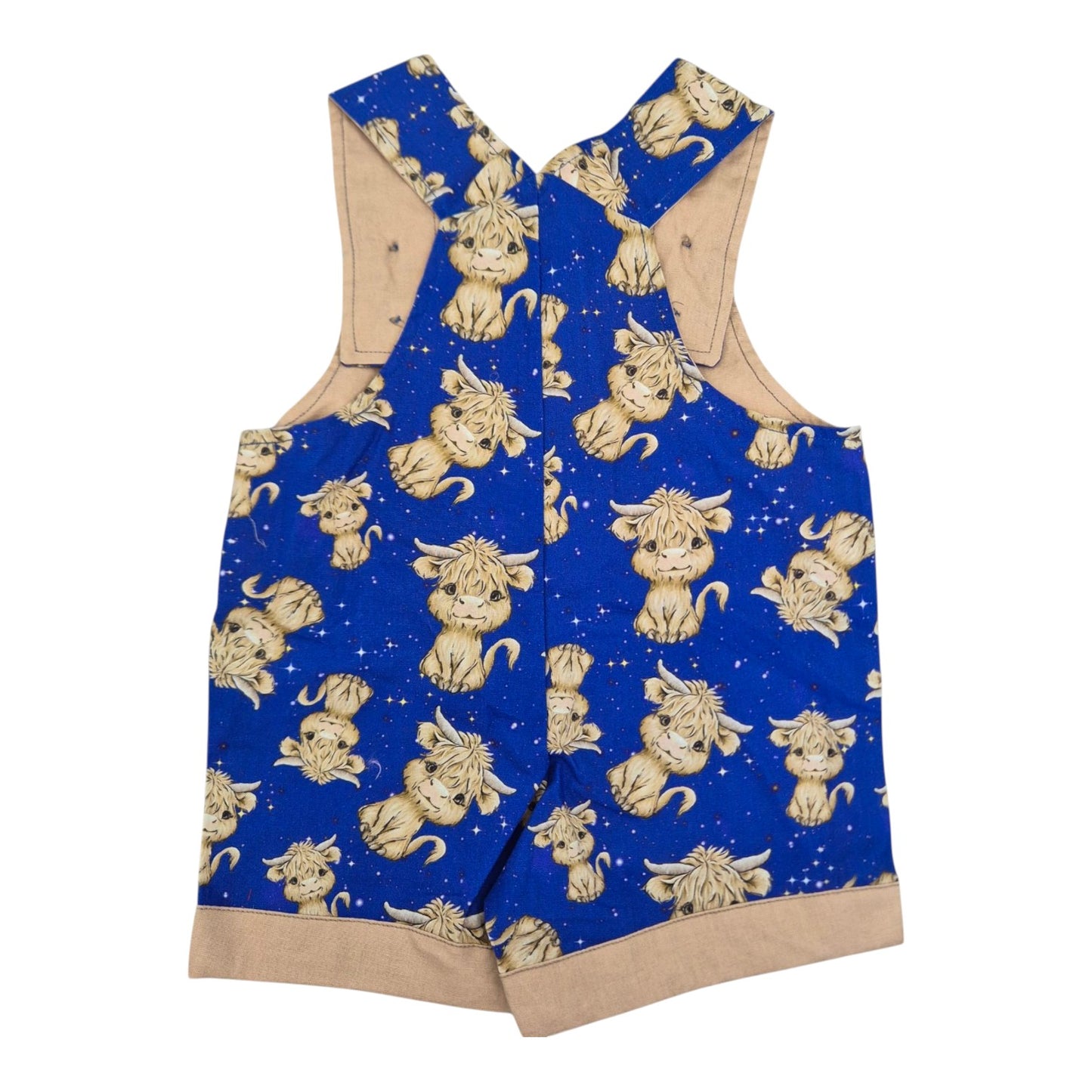 Chester Overalls - Highland Cow – Handmade by Jacaranda Clothing