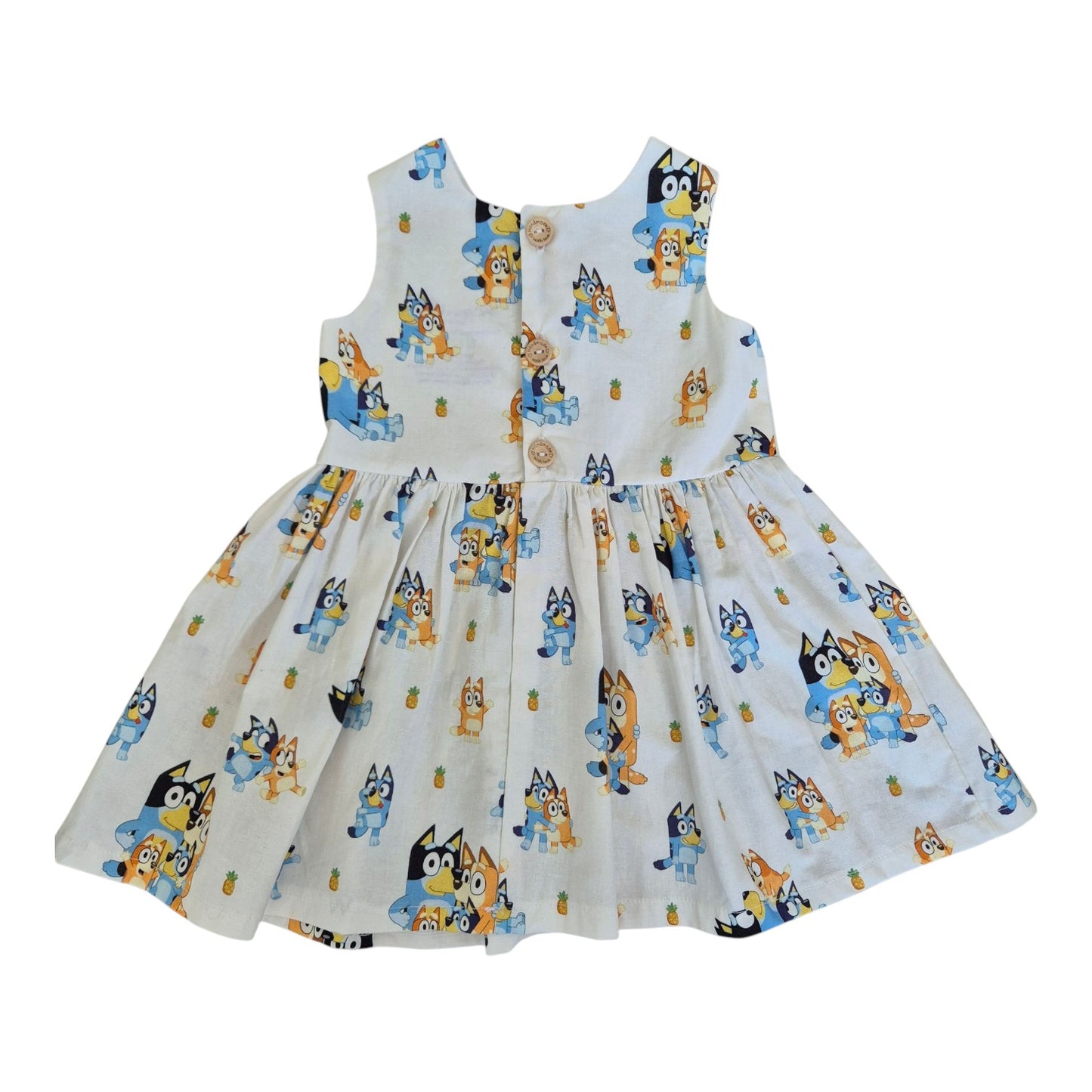 Dress - White Bluey – Handmade by Jacaranda Clothing
