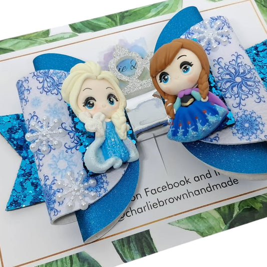 Double Clay 4.5" Bow - Frozen Design