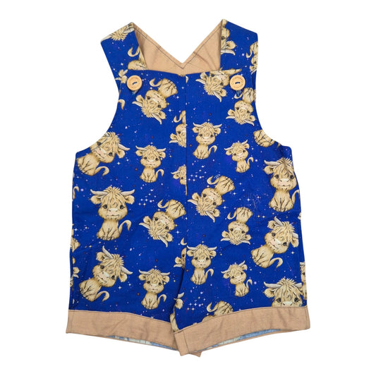 Chester Overalls - Highland Cow – Handmade by Jacaranda Clothing