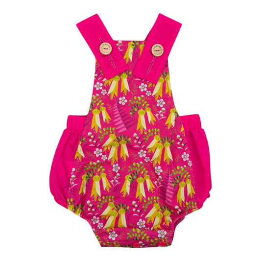 Romper - Pink Kowhai Flower – Handmade by Jacaranda Clothing