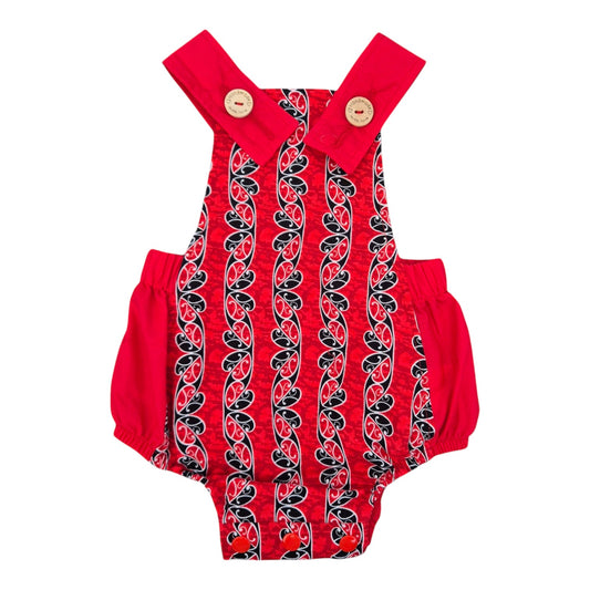 Romper - New Zealand Red and Black Koru – Handmade by Jacaranda Clothing