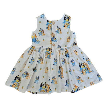 Dress - White Bluey – Handmade by Jacaranda Clothing