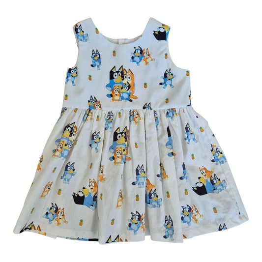 Dress - White Bluey – Handmade by Jacaranda Clothing