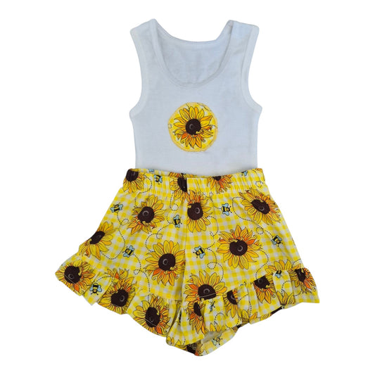 Shorts and Singlet Set - Sunflower – Handmade by Jacaranda Clothing
